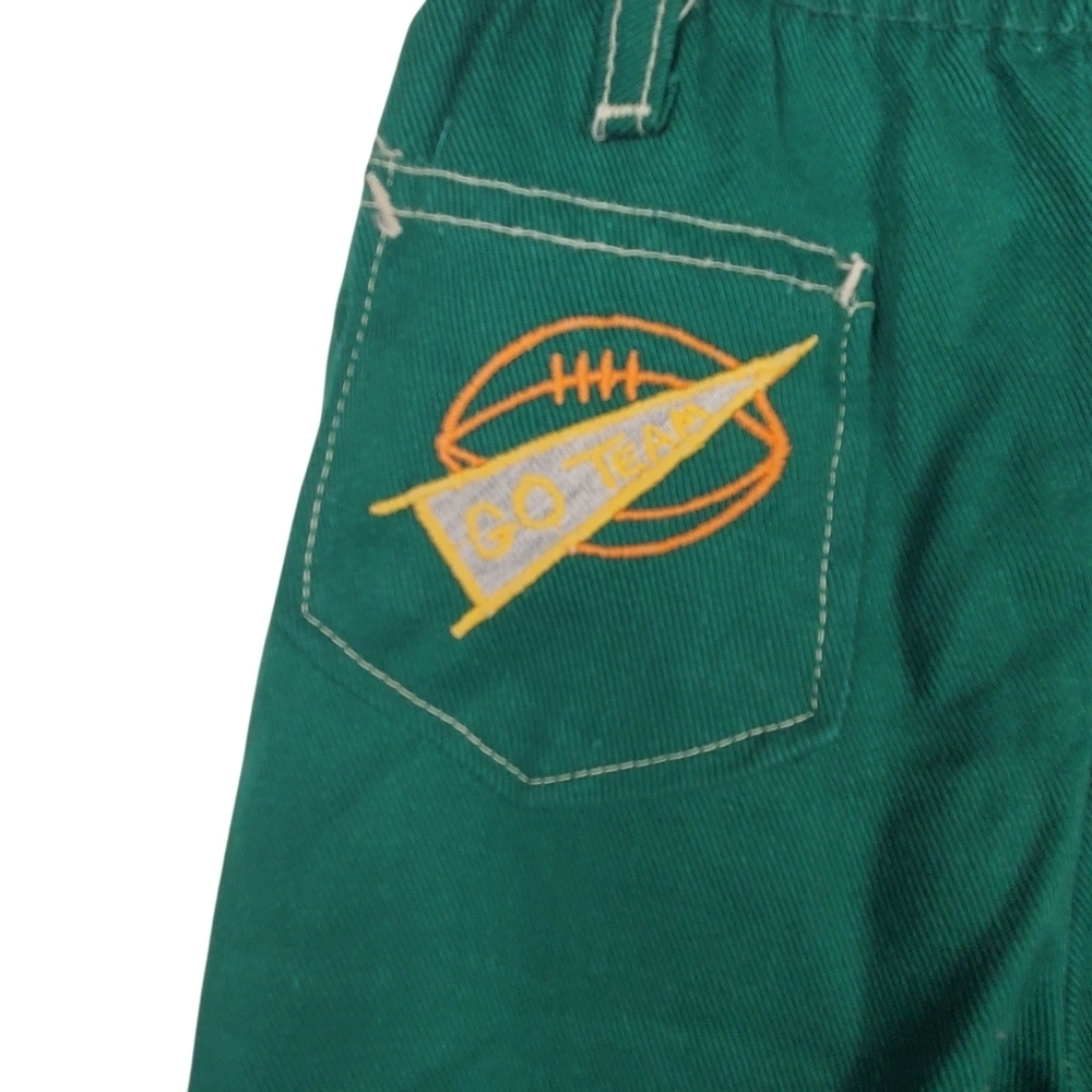 Vntg 70s Green Kids Pants. Single Stich. Rare. 4T. #0209 - Picture 7 of 13